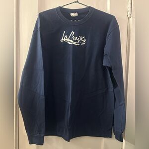 La Croix Sparkling Water Promo Navy Blue Crewneck Long Sleeve T Shirt